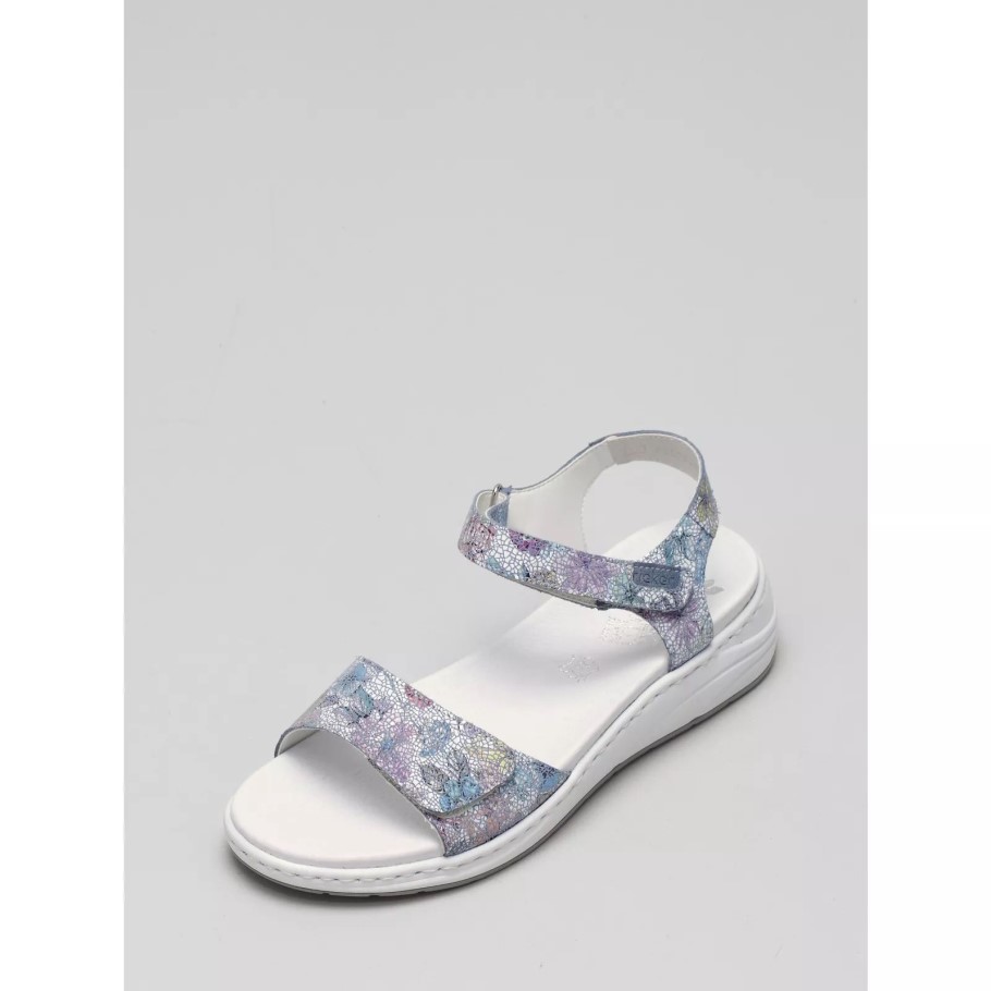 Rieker Sandal with White Sole Multi