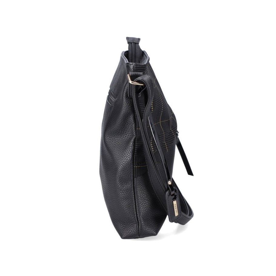 Black Rieker H1040-00 Women Black Zipper Bag