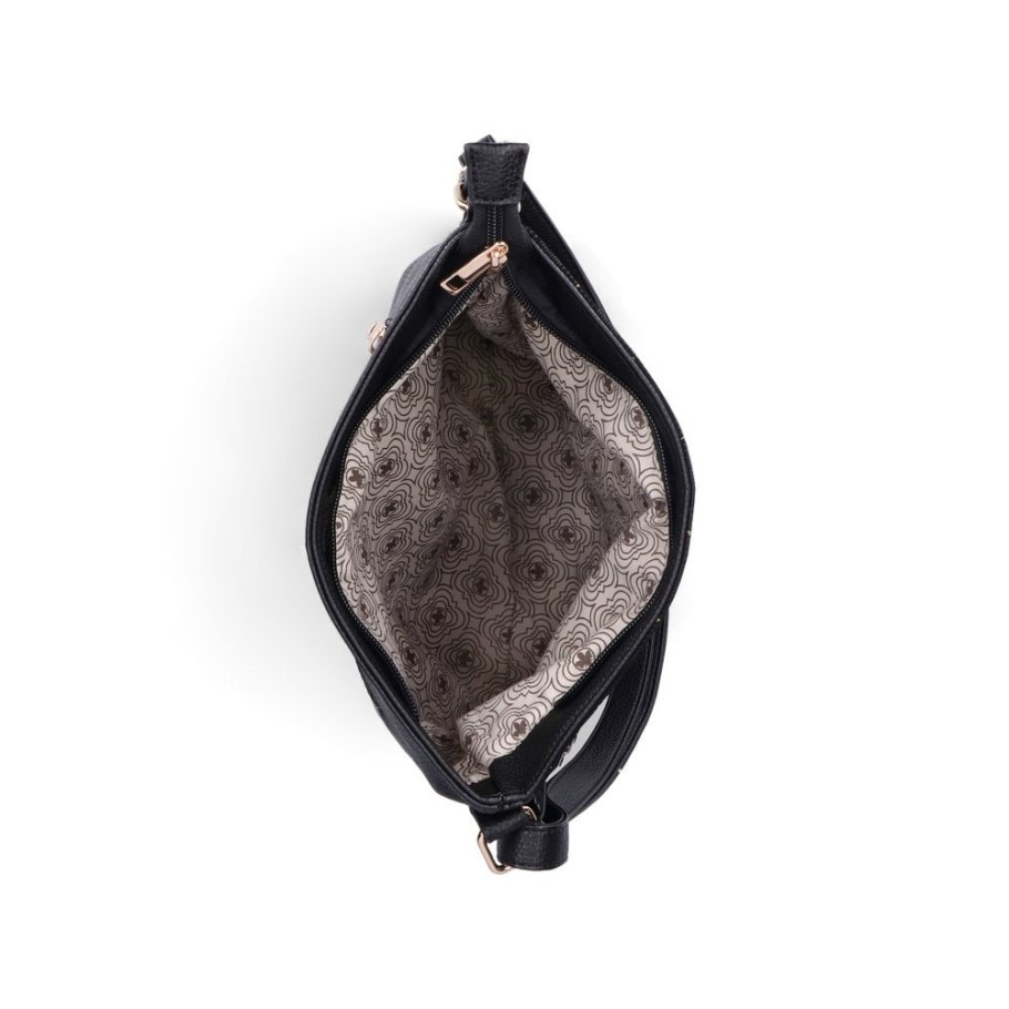 Black Rieker H1040-00 Women Black Zipper Bag