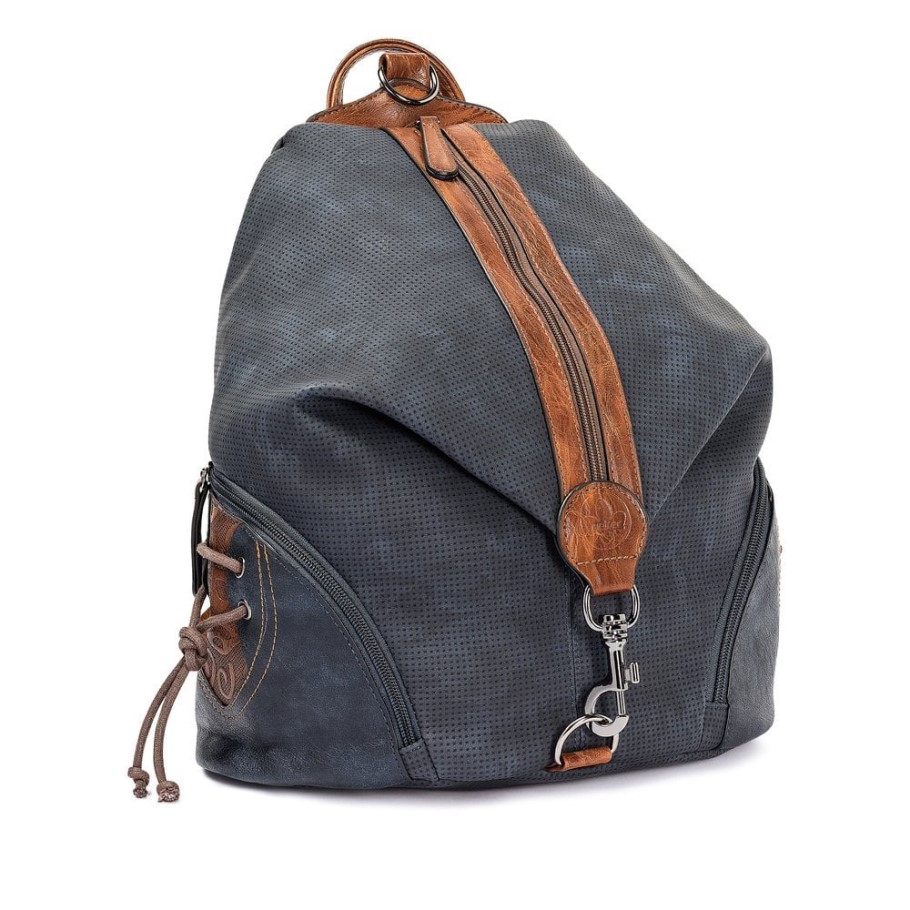 Blue Rieker H1055-14 Women Blue Zipper Handbag