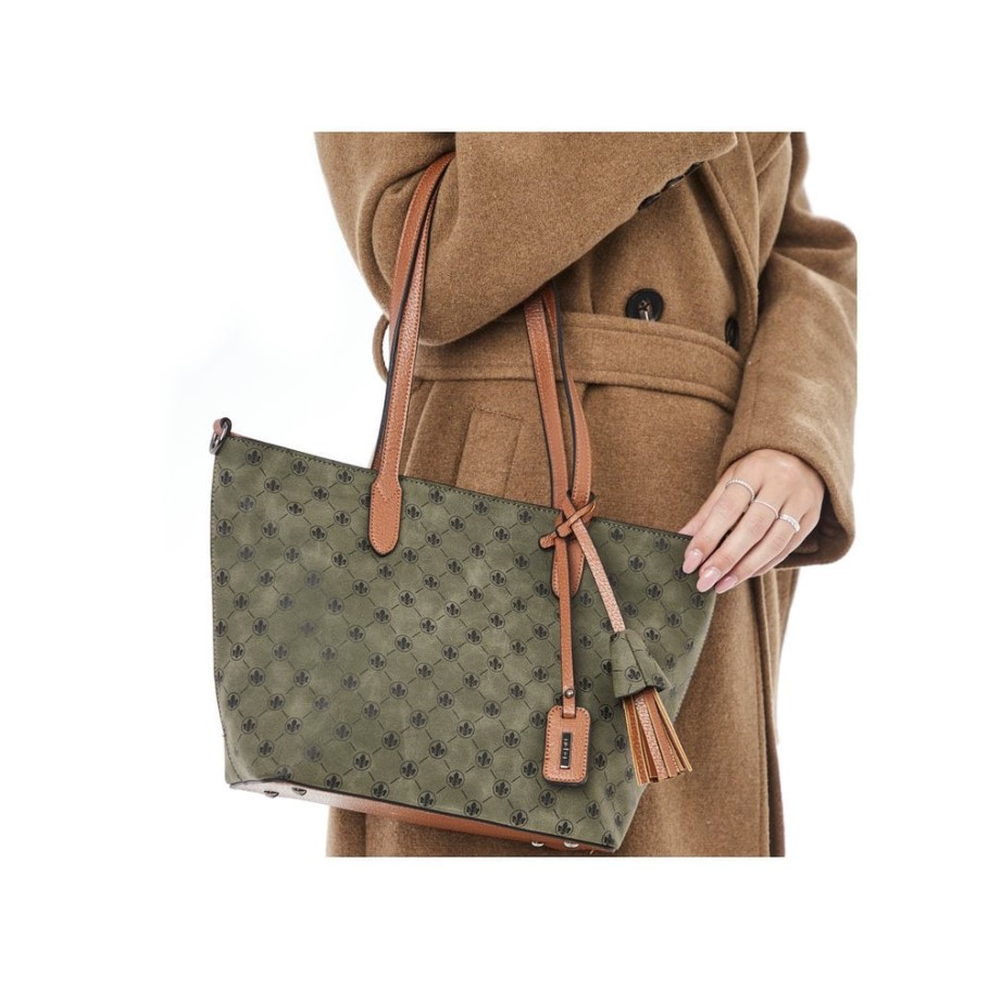 Green Rieker H1305-54 Women Green Zipper Bag