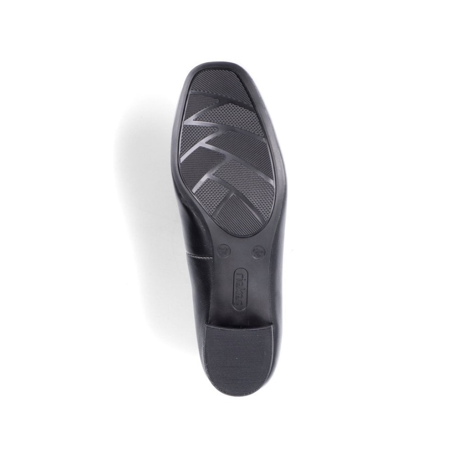 Rieker 49260 Women Slip-On Black Shoes