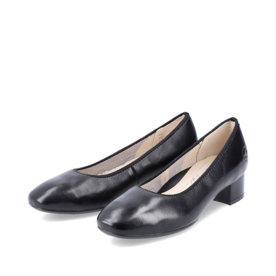 Rieker 49260 Women Slip-On Black Shoes