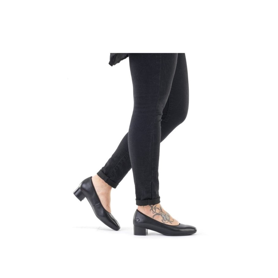 Rieker 49260 Women Slip-On Black Shoes