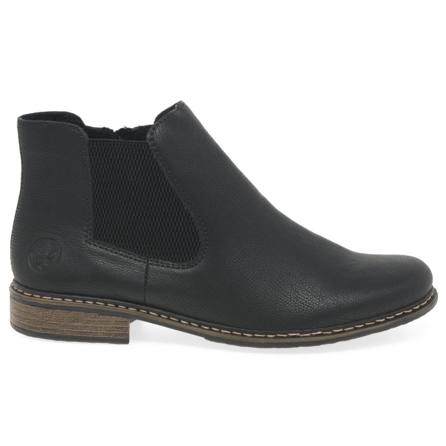 Black Rieker Elton Womens Chelsea Boots