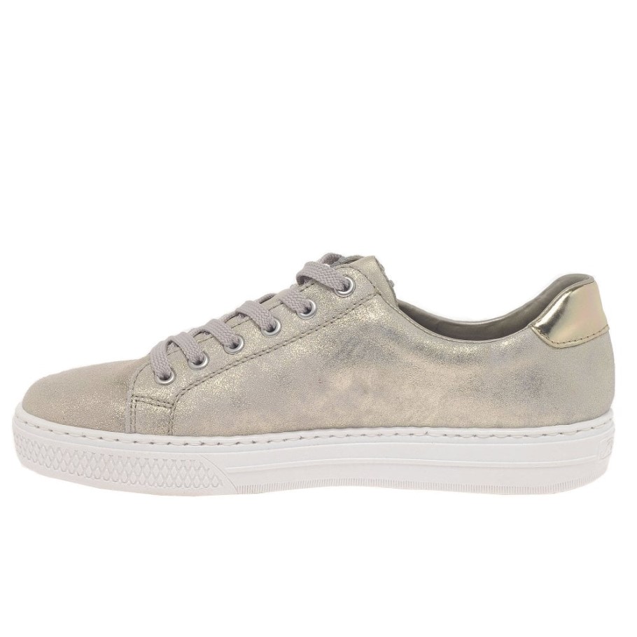 Gold Rieker Delight Womens Casual Lace Up Shoes