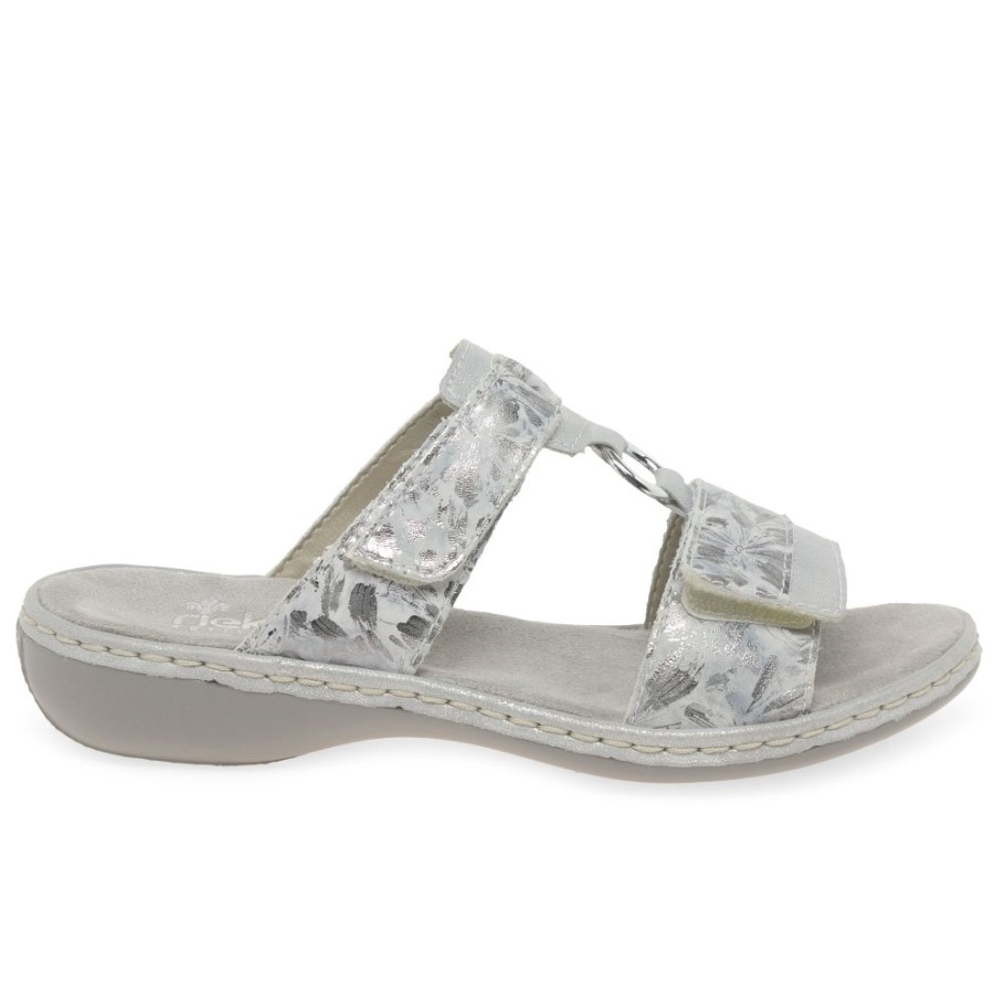 Metallic Rieker Space Womens Riptape Sandals