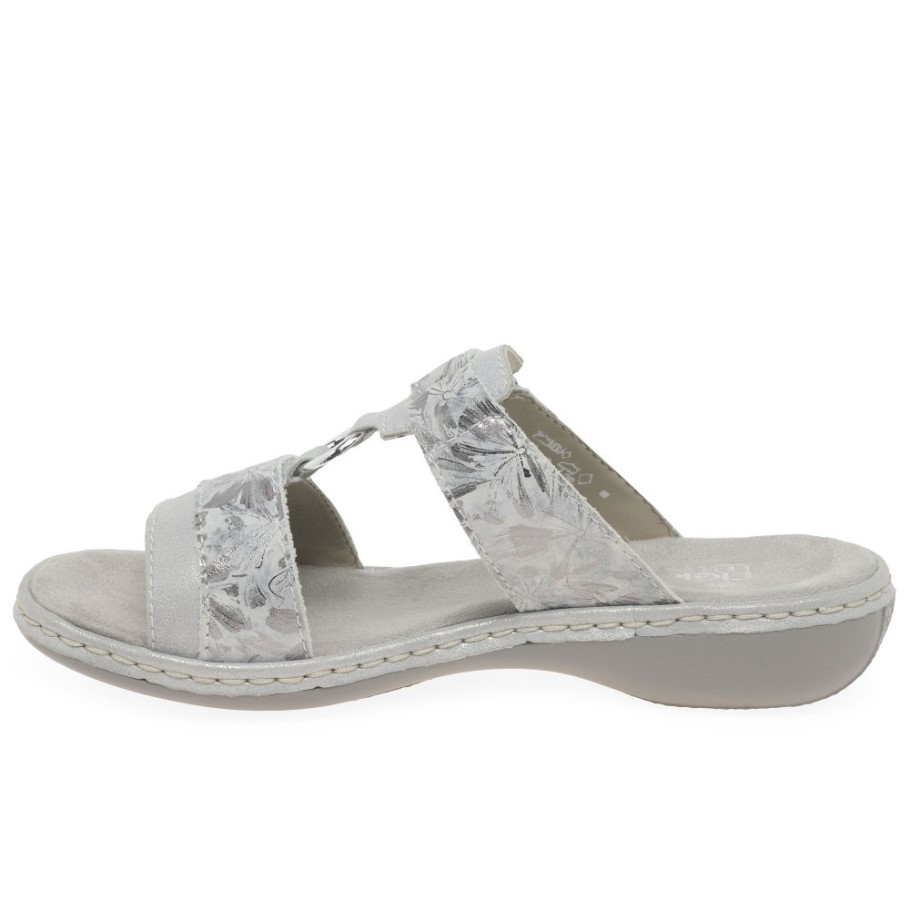 Metallic Rieker Space Womens Riptape Sandals