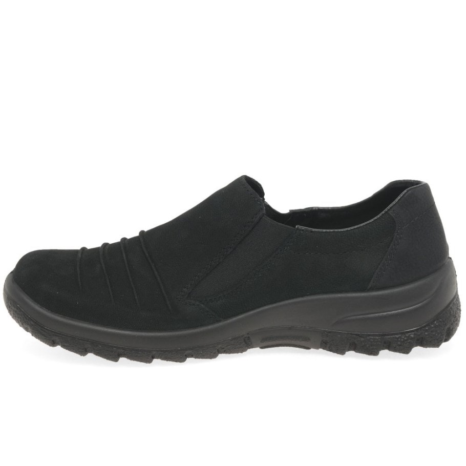 Rieker Elka Womens Casual Slip On Shoes Black