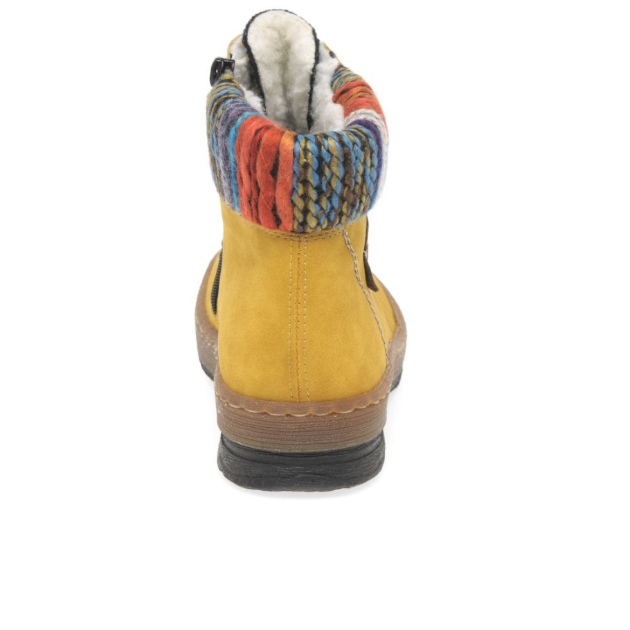 Rieker Emerald Womens Hiker Ankle Boots Honey