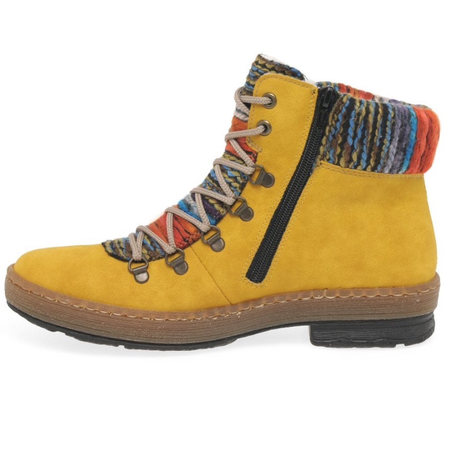 Rieker Emerald Womens Hiker Ankle Boots Honey