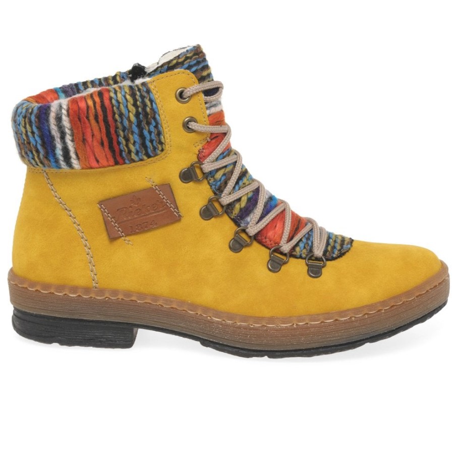 Rieker Emerald Womens Hiker Ankle Boots Honey