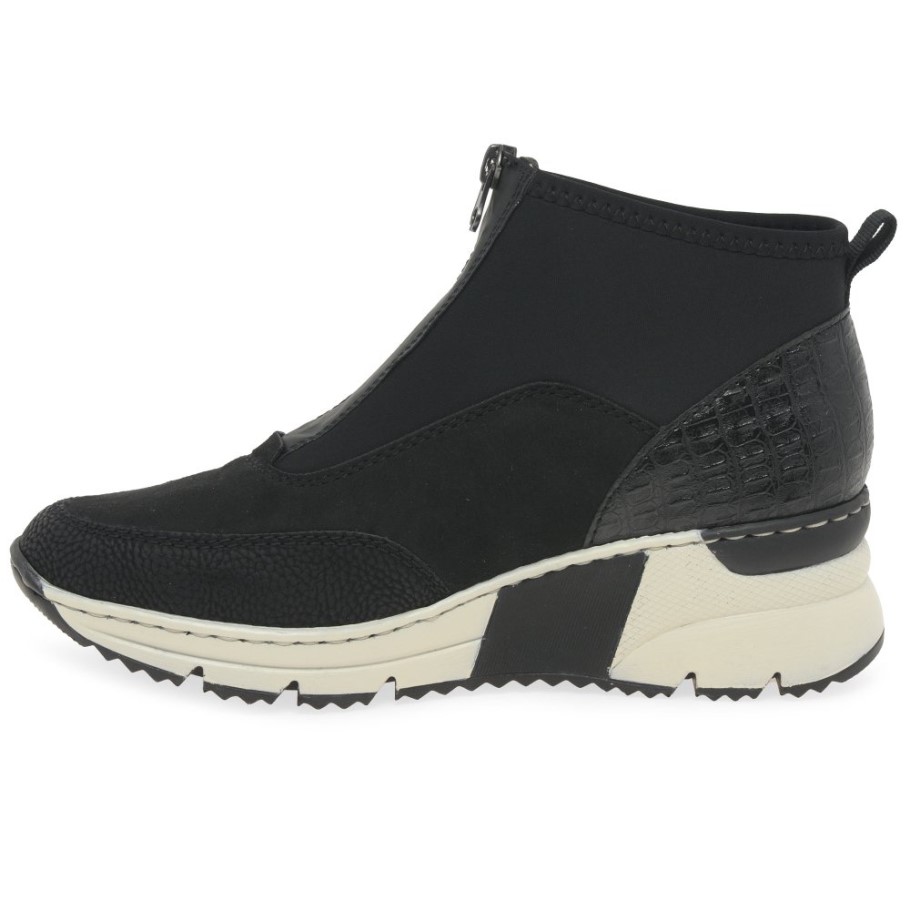 Rieker Greece Womens Ankle Boots Black