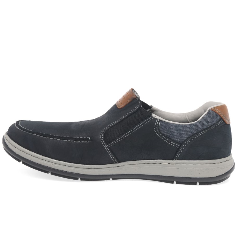 Rieker Patros Mens Casual Slip On Shoes Nubuck