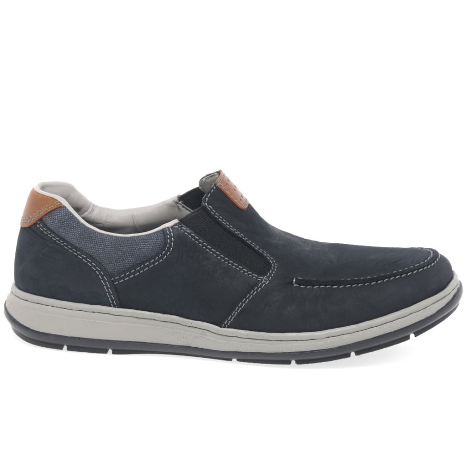 Rieker Patros Mens Casual Slip On Shoes Nubuck