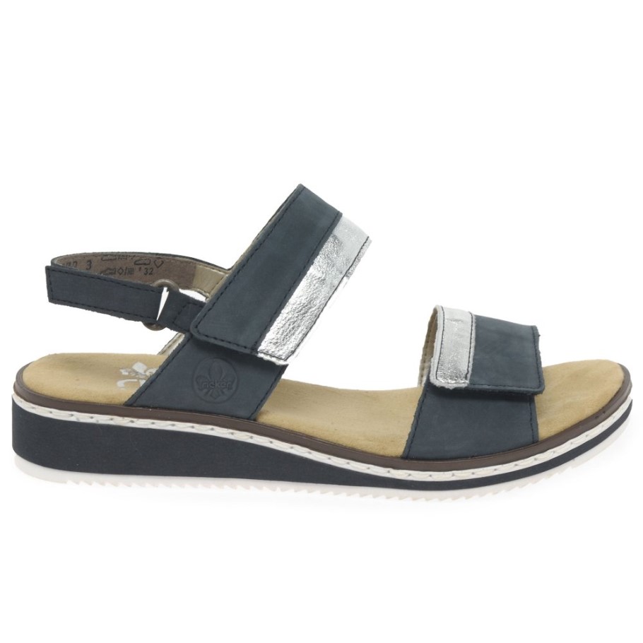 Rieker Saints Womens Wedge Heel Sandals Pacific