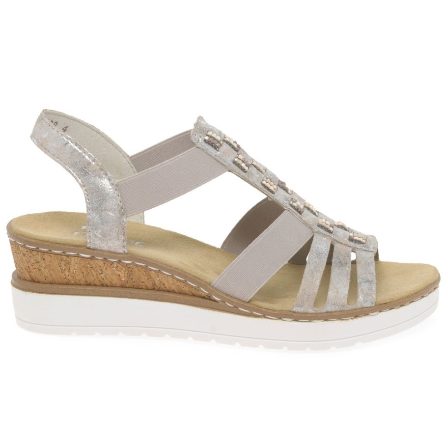 Rieker Sorella Womens Wedge Heel Sandals Rose