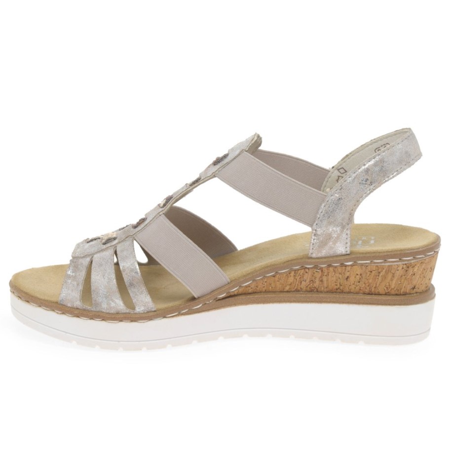 Rieker Sorella Womens Wedge Heel Sandals Rose