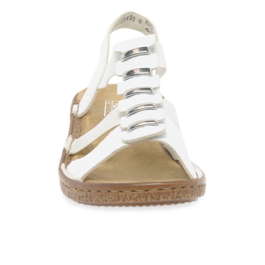 Rieker Trim Womens Sling Back Sandals White