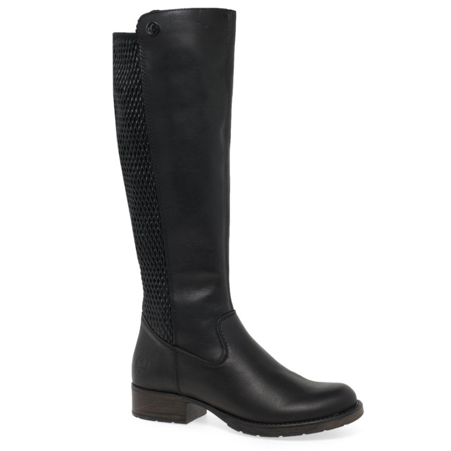 Rieker Utah Womens Knee High Boots Black