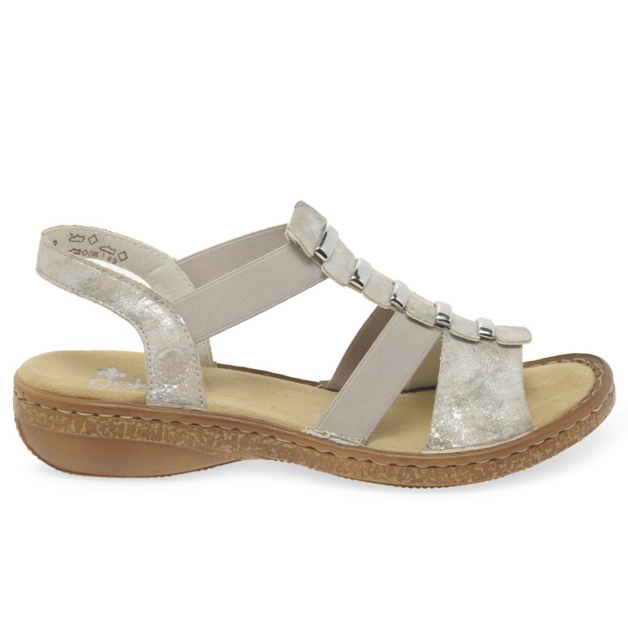 Rose Rieker Trim Womens Sling Back Sandals