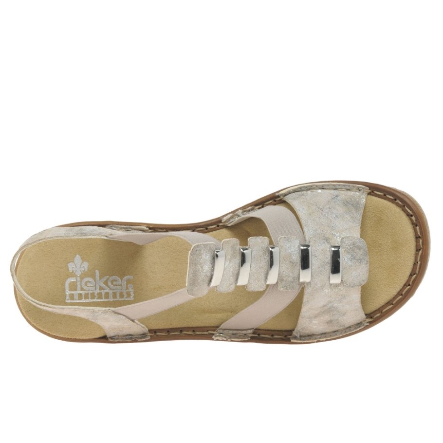 Rose Rieker Trim Womens Sling Back Sandals