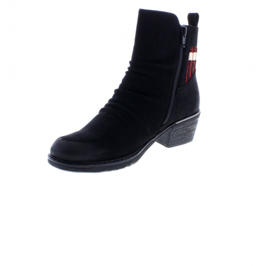 Rieker Remonte R1172-02 Ladies' Black Combination Ankle Boots