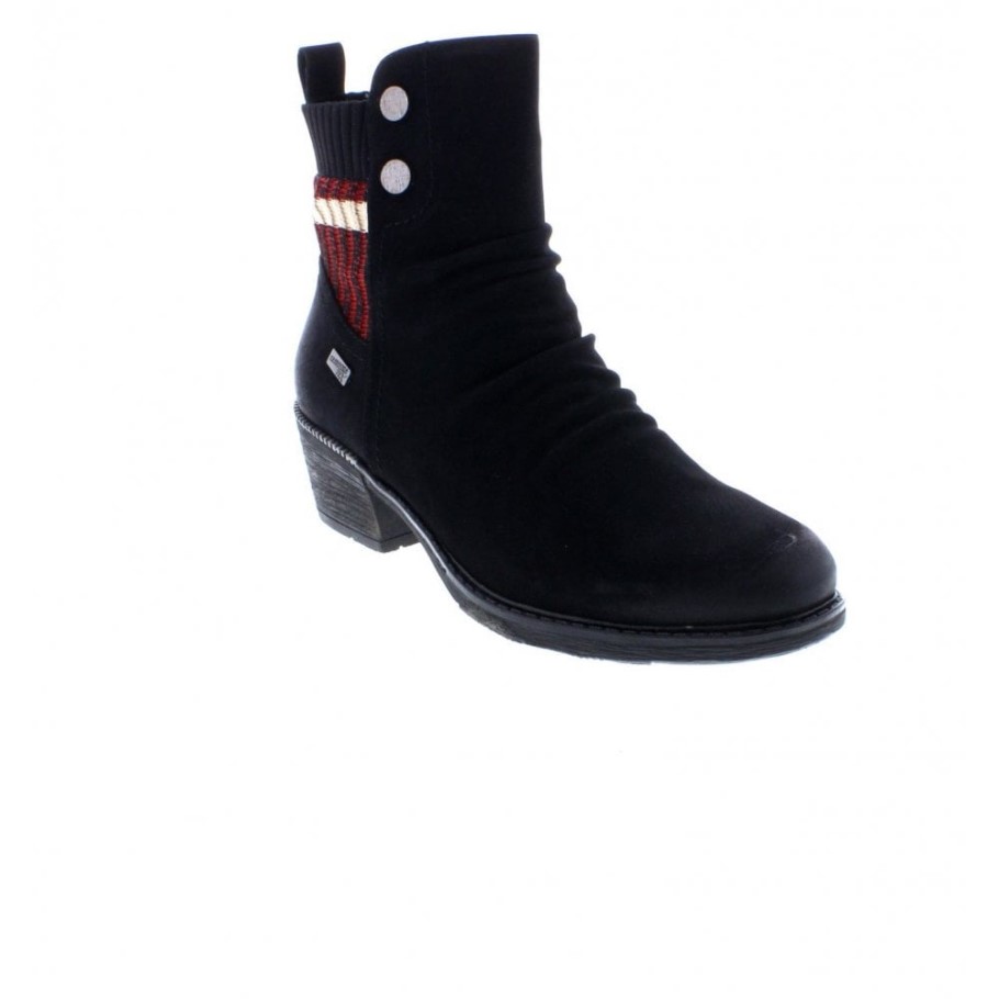 Rieker Remonte R1172-02 Ladies' Black Combination Ankle Boots