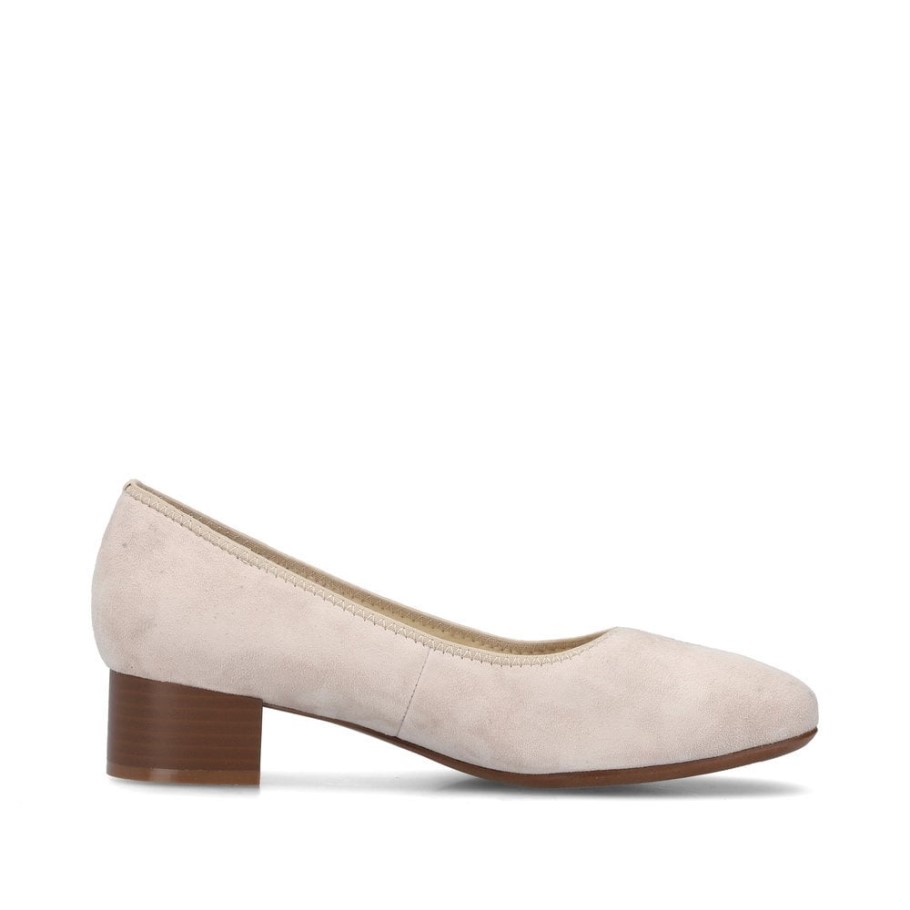 Rieker 49260 Women Slip-On Shoes Beige