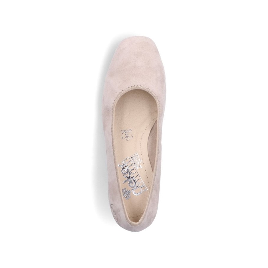 Rieker 49260 Women Slip-On Shoes Beige