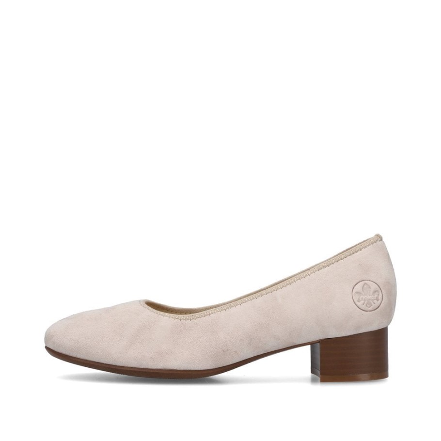 Rieker 49260 Women Slip-On Shoes Beige