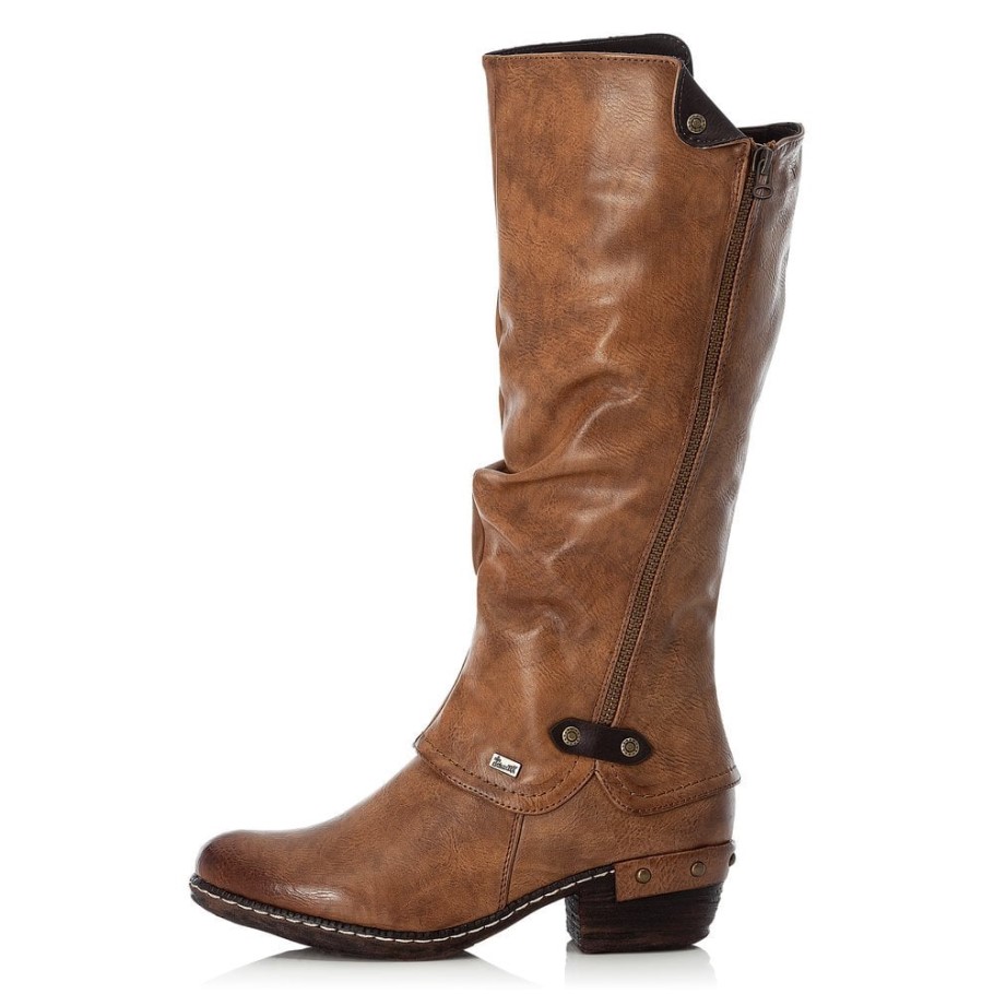 Rieker 93655 Women Brown Knee High Boots