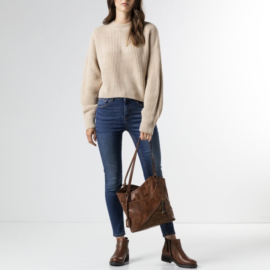 Rieker H1025-22 Women Brown Zipper Handbag Brown