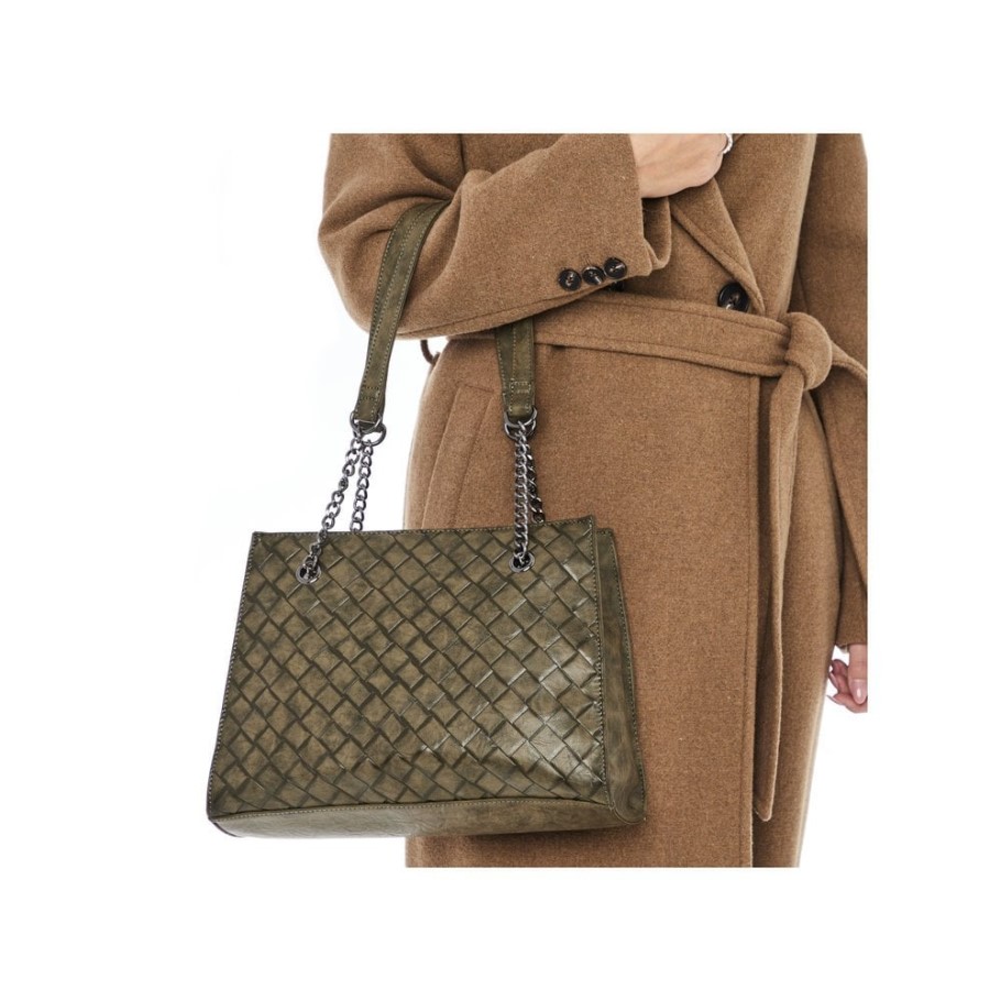 Rieker H1336-54 Women Green Zipper Handbag Green