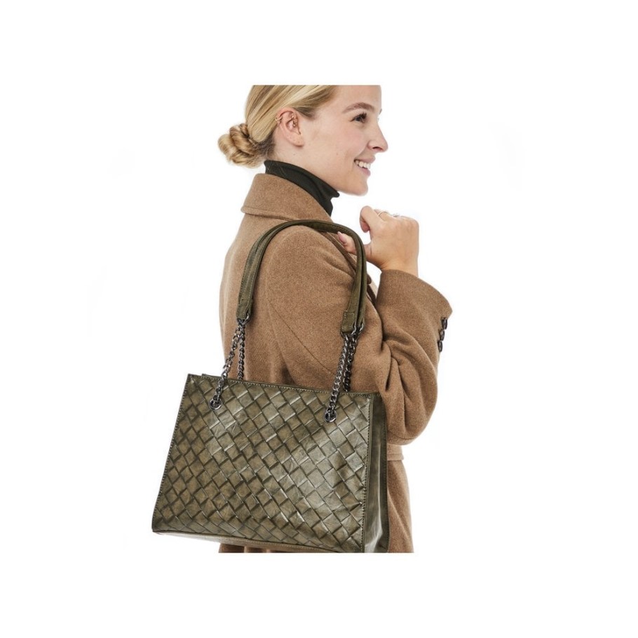 Rieker H1336-54 Women Green Zipper Handbag Green