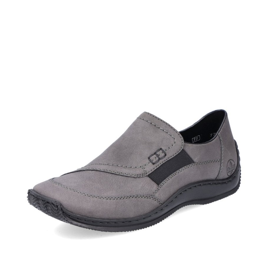 Rieker L1791 Women Slip-On Shoes Grey