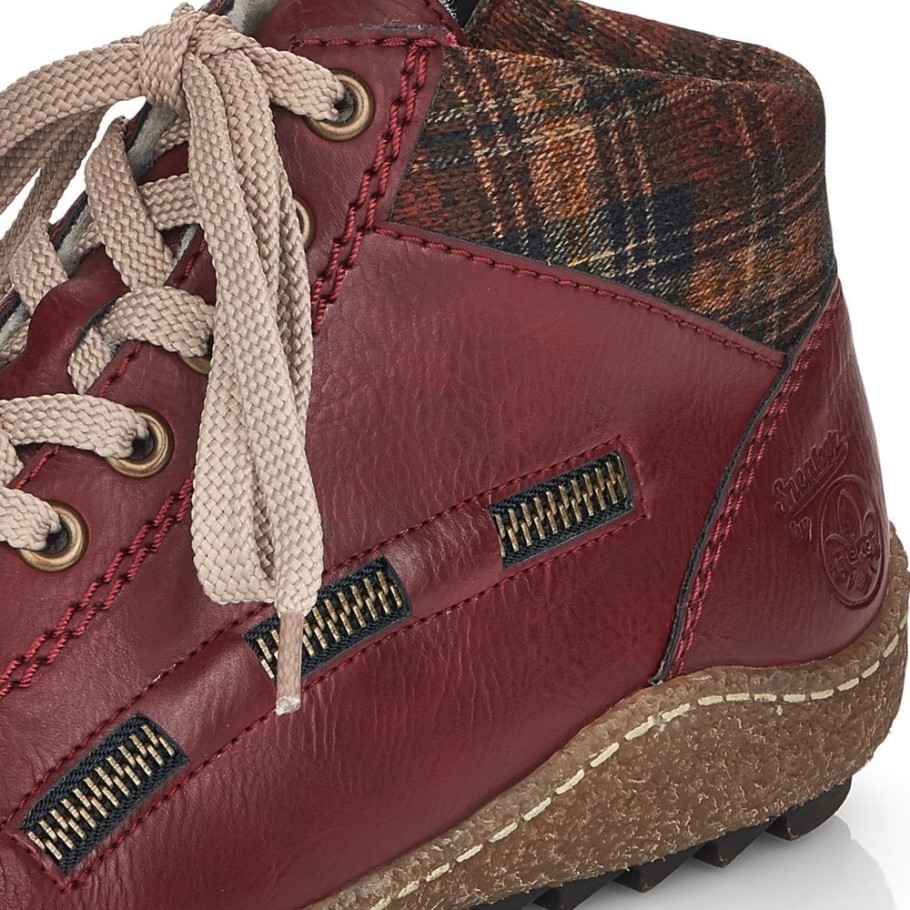 Rieker L7543 Women Ankle Boots Red