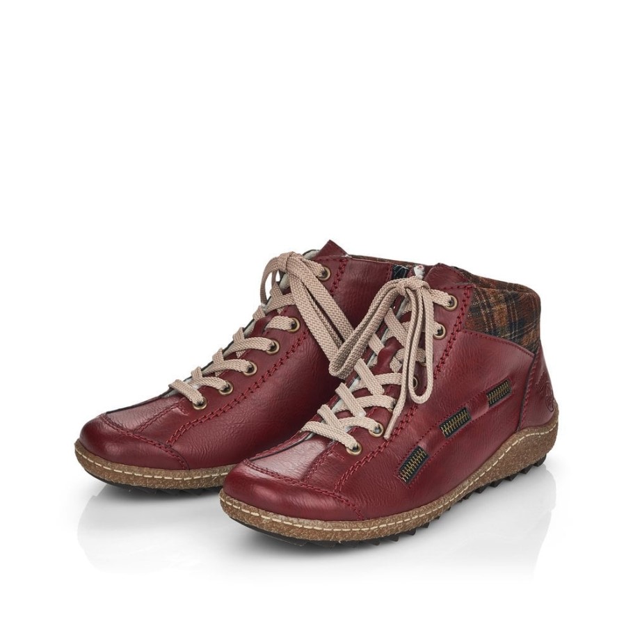 Rieker L7543 Women Ankle Boots Red
