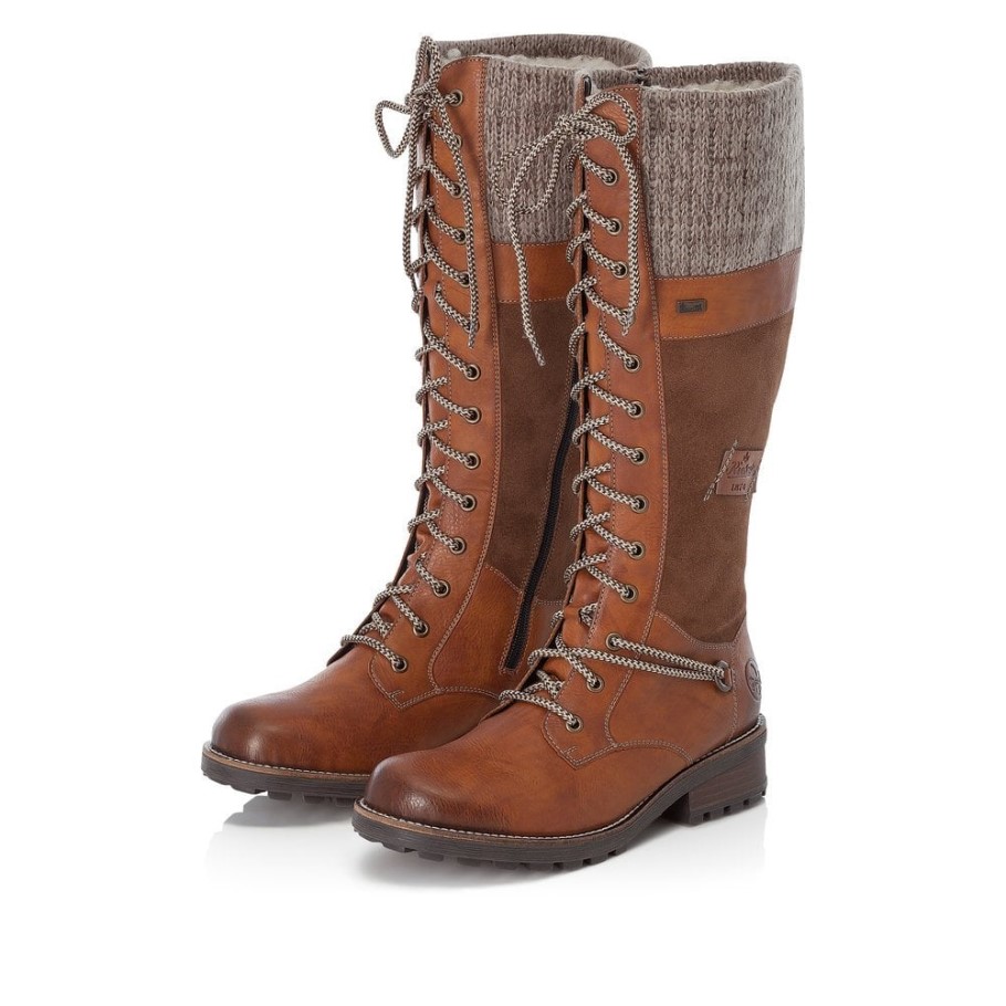 Rieker Z0442 Women Knee High Boots Brown