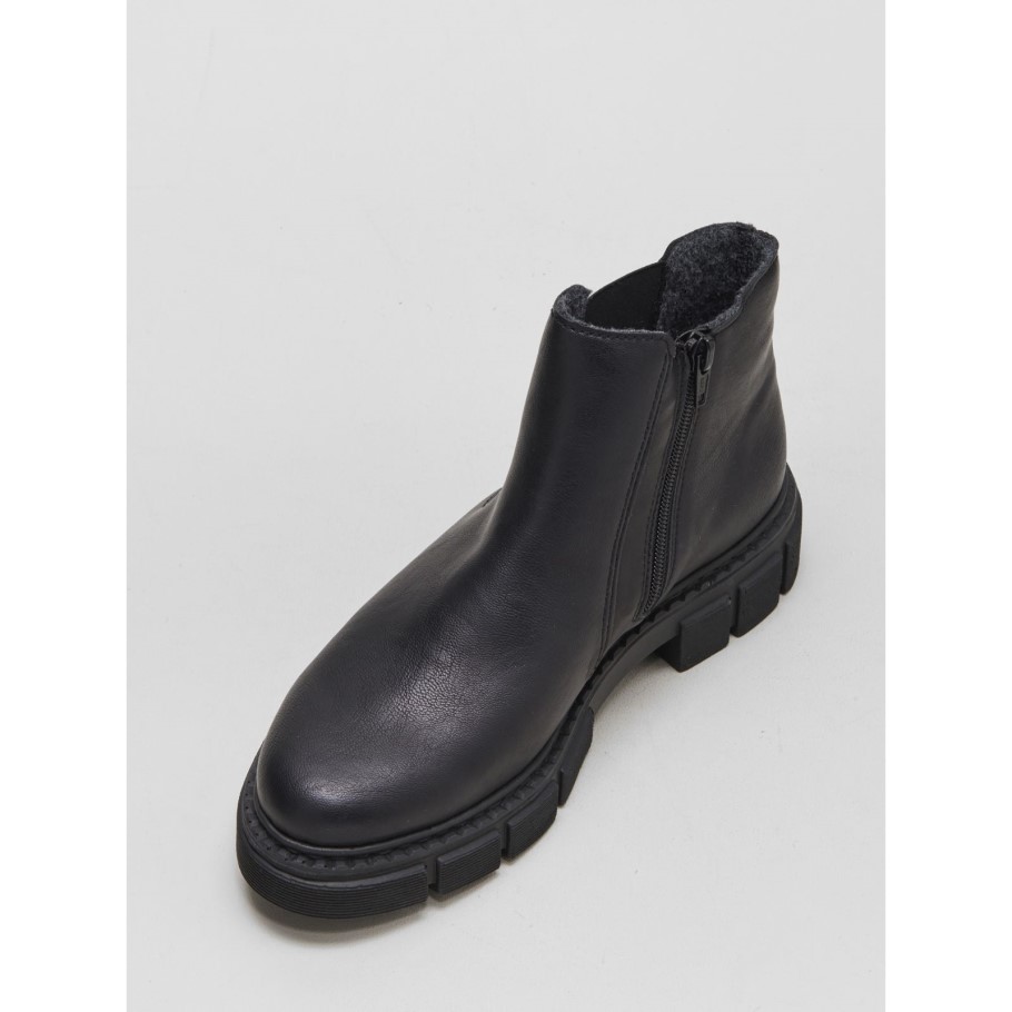 White Rieker Chunky Ankle Boot