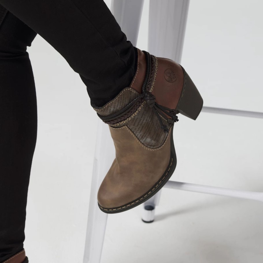 Rieker Ankle Boot with Tassel Trim Navy