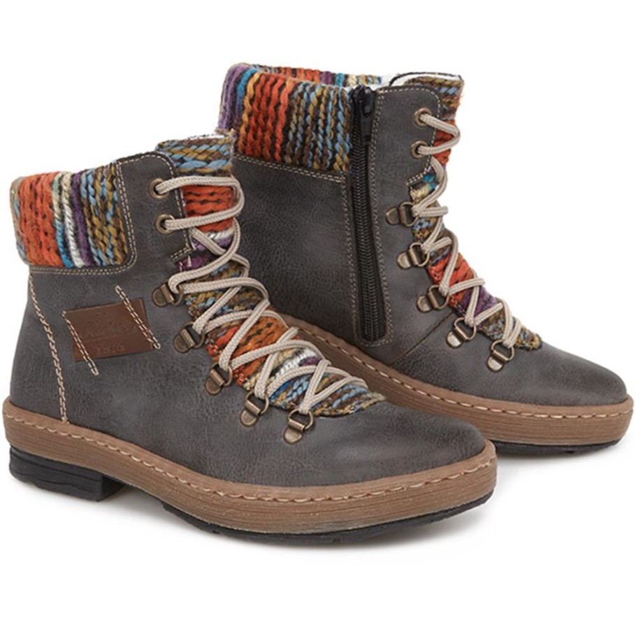 Rieker Blue Lace-Up Ankle Boot