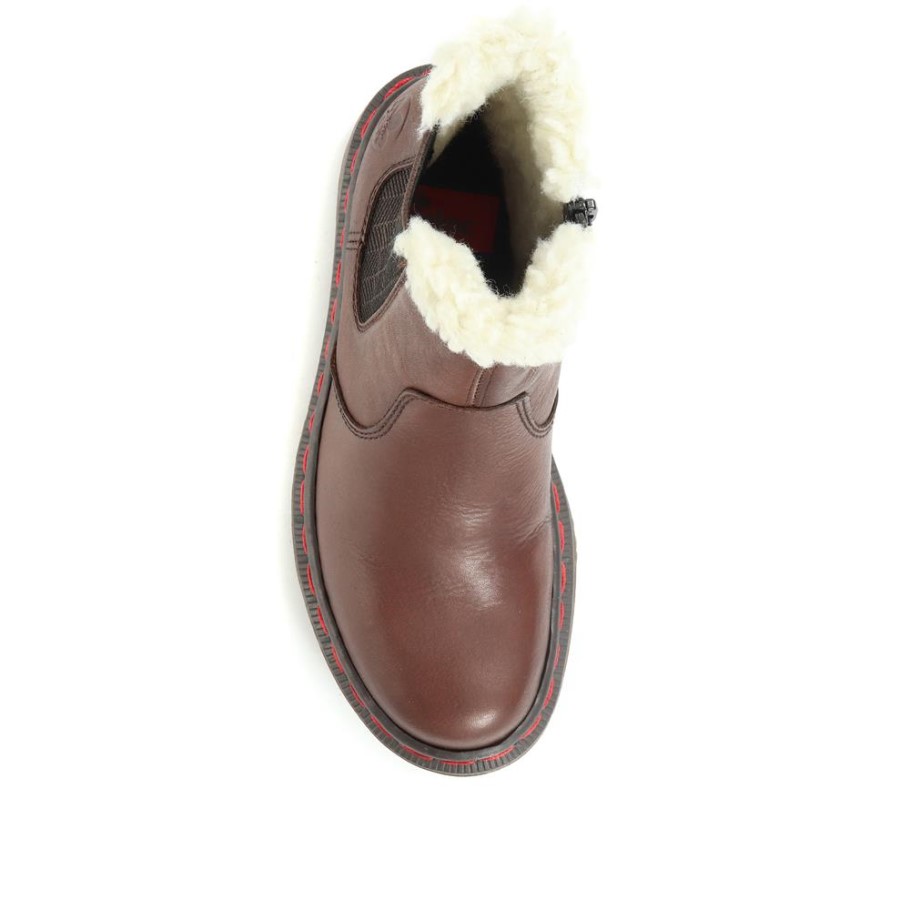 Rieker Brown Wool Lined Chelsea Boots