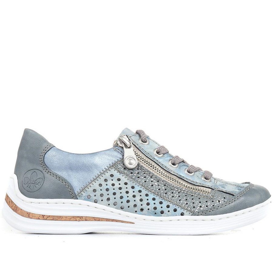 Rieker Casual Lace-Up Trainers Blue Multi