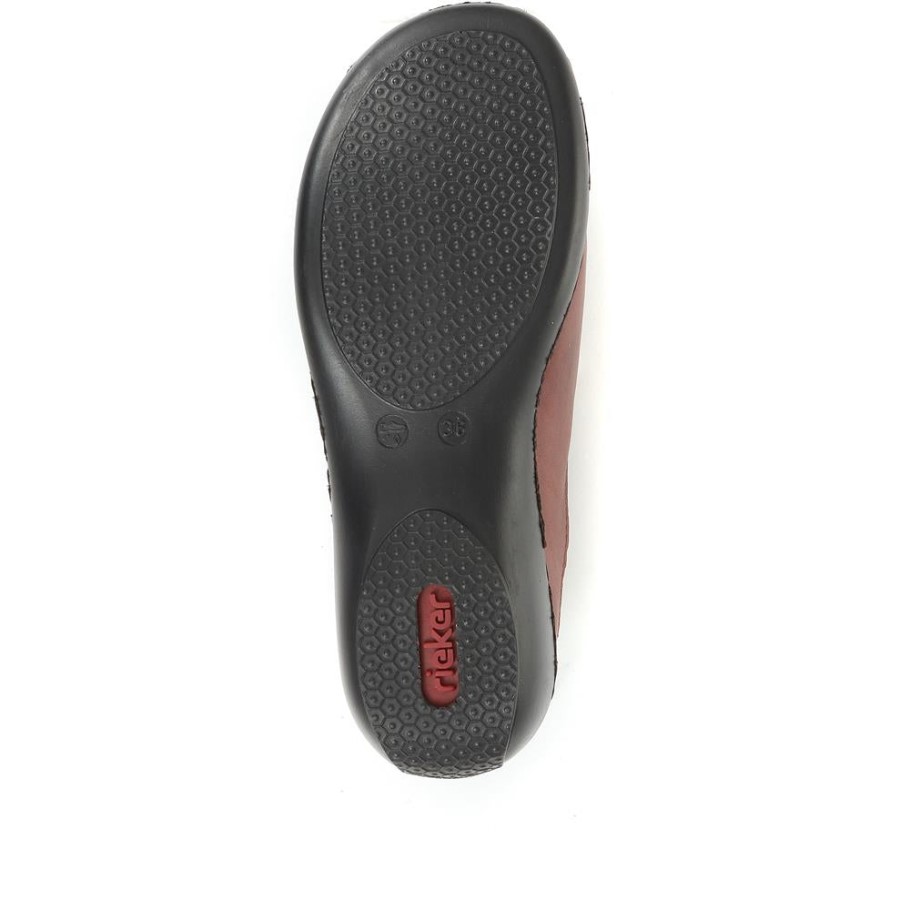 Rieker Tan Leather Mule Slippers